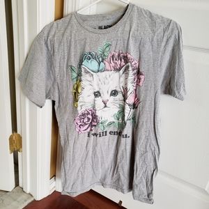 Men's BLACK MATTER/ "I WILL END U" Sassy cat tee